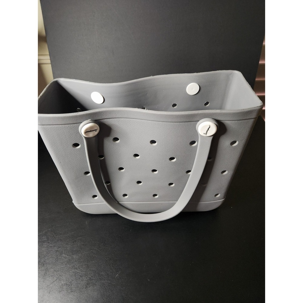 Journeyman Grey Rubber Tote Bag Waterproof Beach Gym Pool Bag Perforated Large